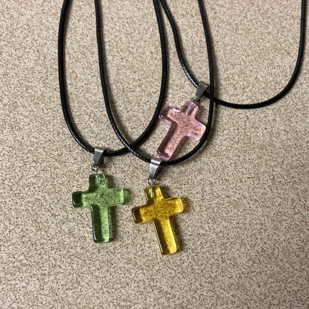 4/$20 bundle and save Kids Cross Pendant Necklace - Pink, Green, Yellow
